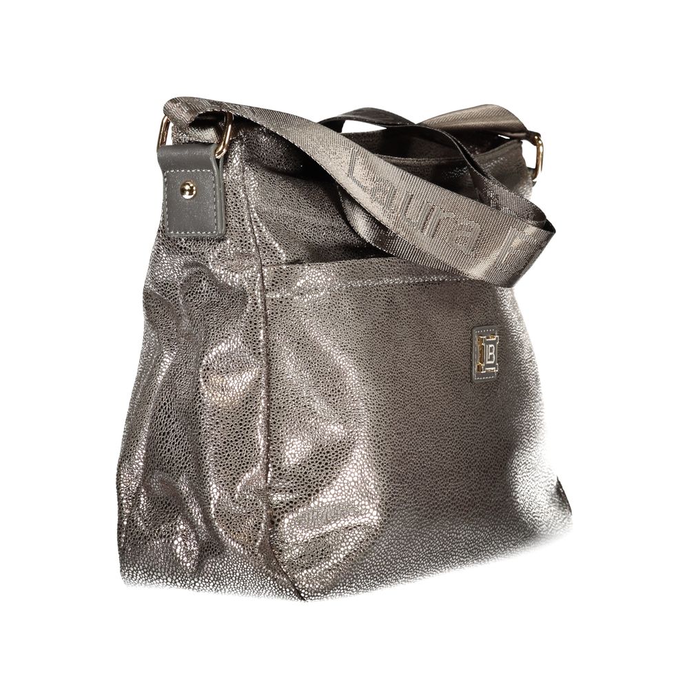 Gray Polyester Handbag