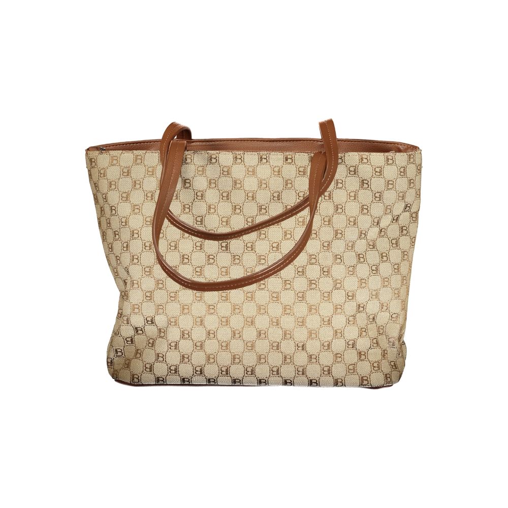 Beige Polyester Handbag