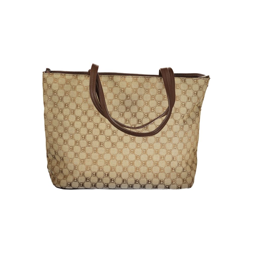 Beige Polyester Handbag