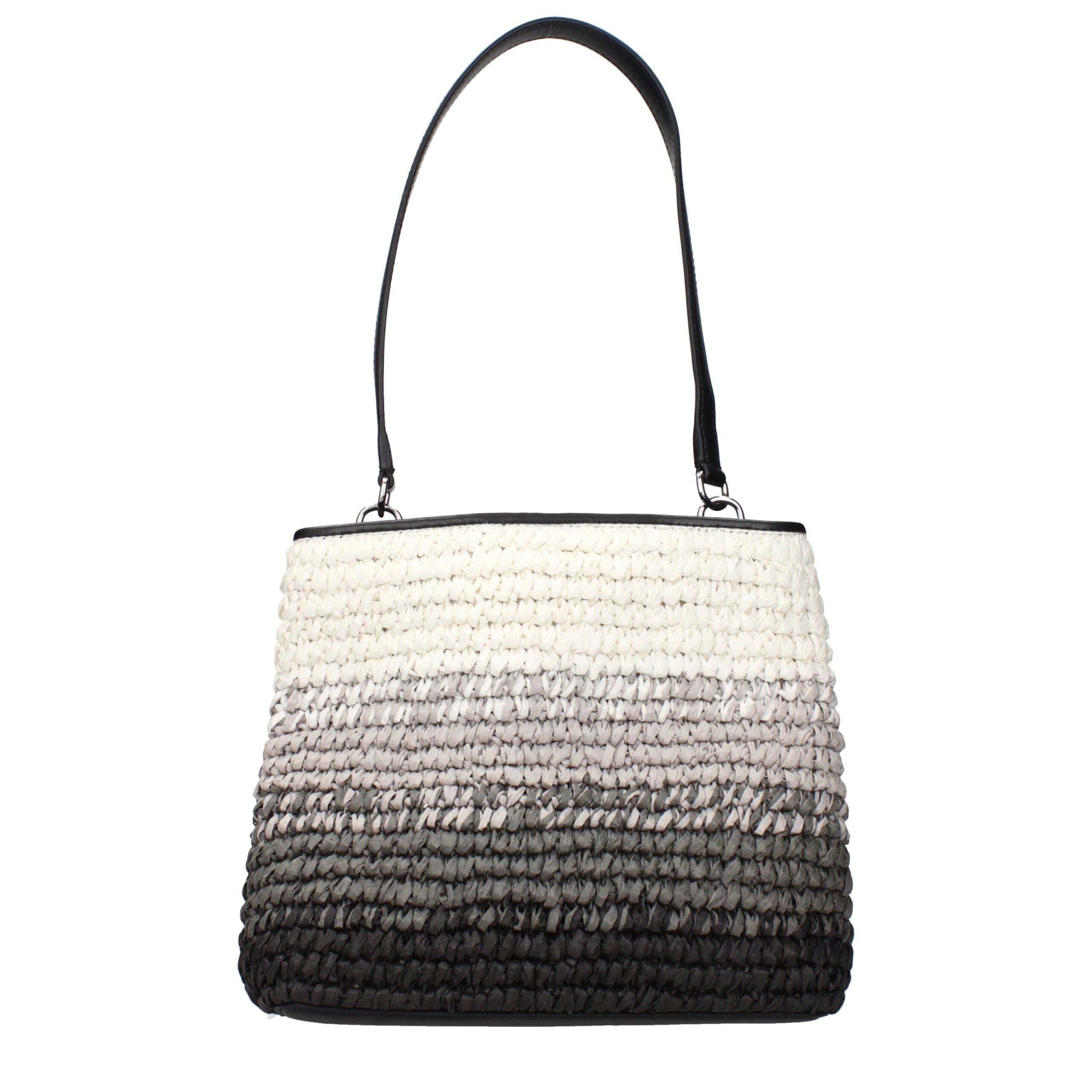 Black Raffia Shoulder Bag