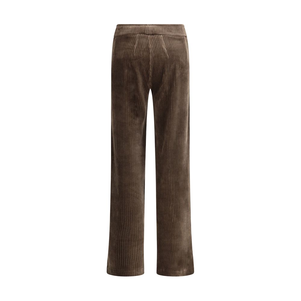 Brown Cotton Casual Pants - ventzia