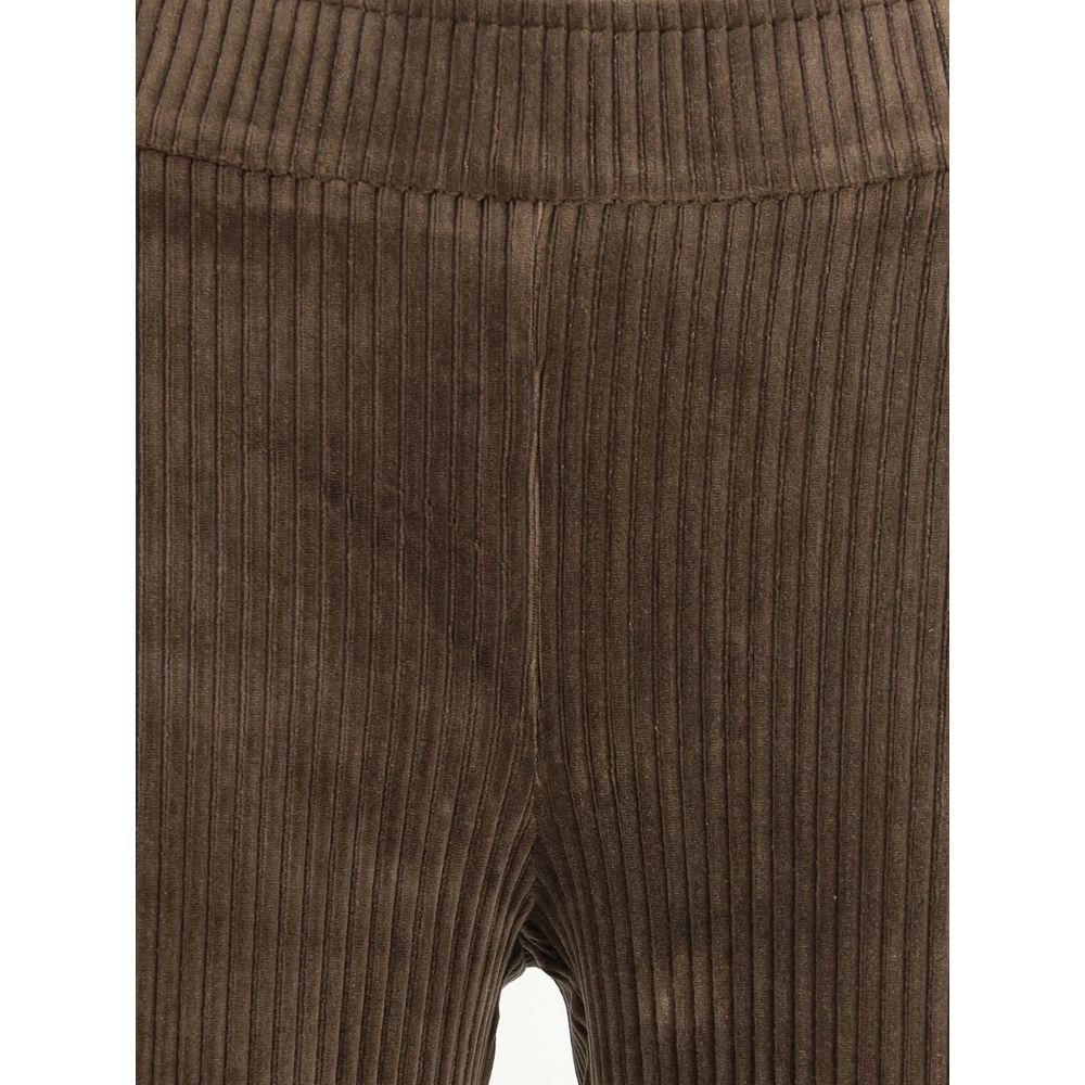 Brown Cotton Casual Pants - ventzia
