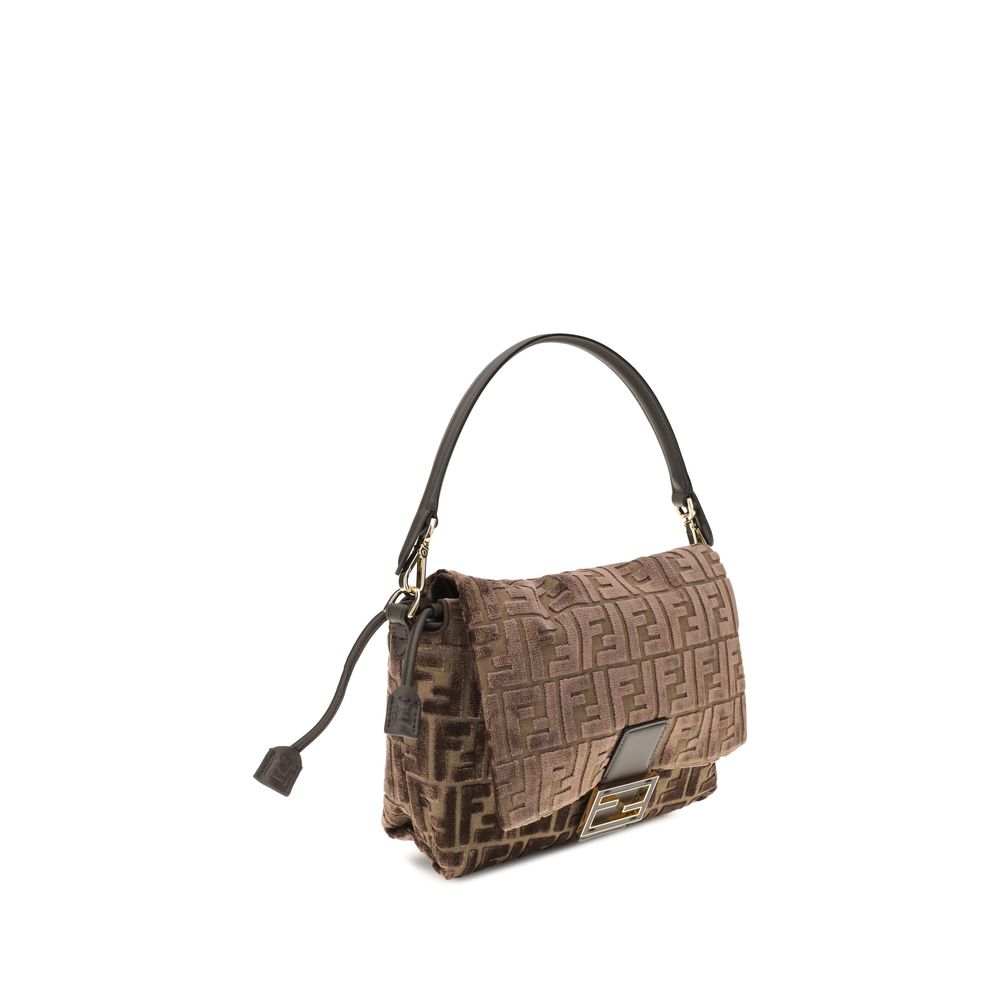 Brown Viscose Shoulder Bag - ventzia