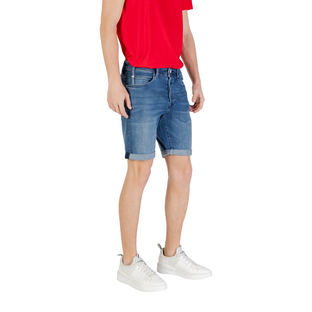 Blue Cotton Bermuda Shorts - ventzia