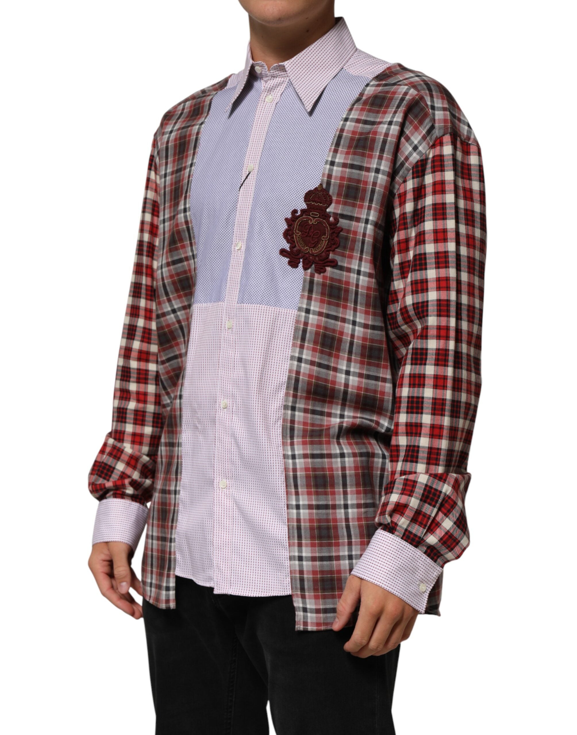 Multicolor Cotton Collared Checkered Shirt - ventzia