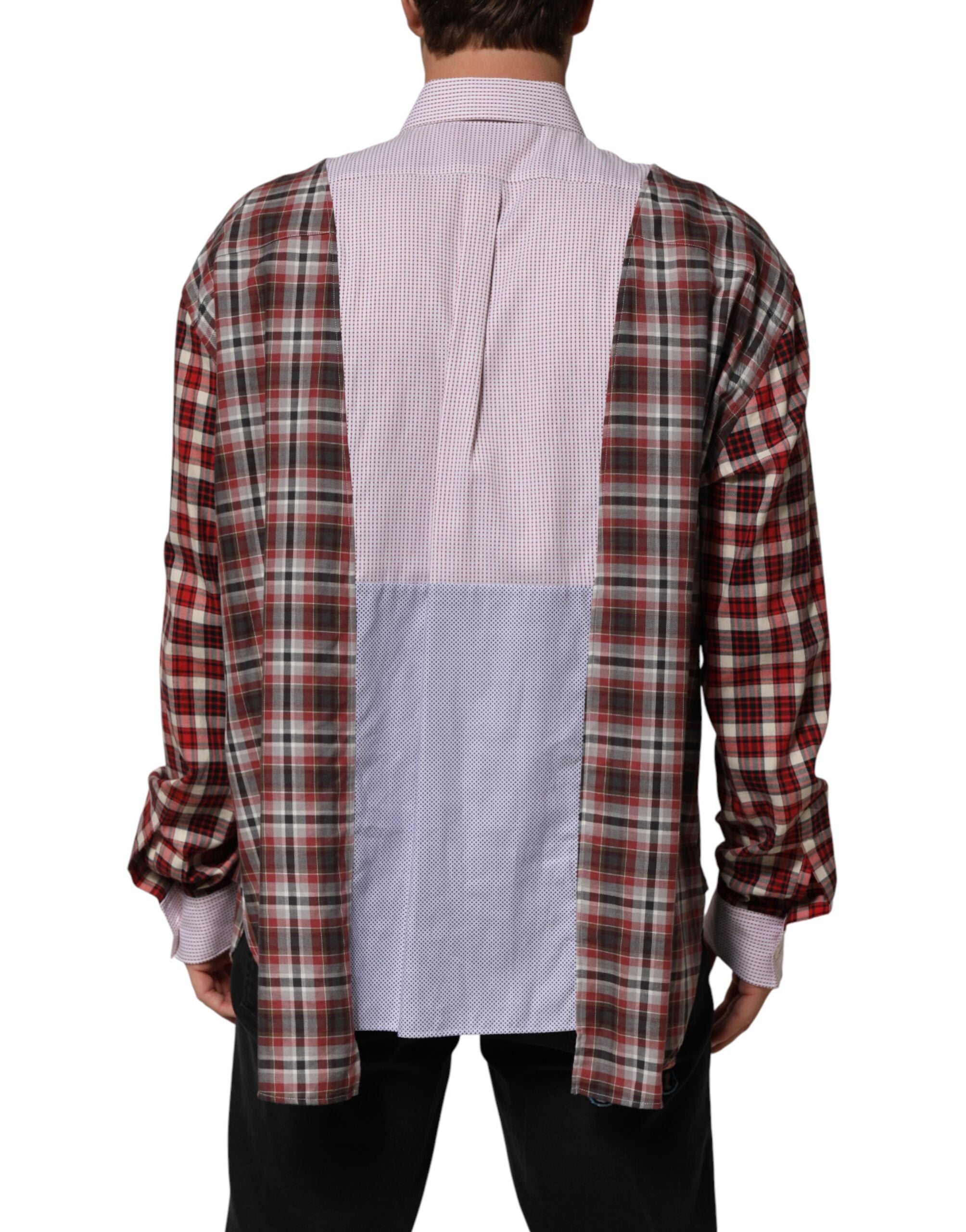 Multicolor Cotton Collared Checkered Shirt - ventzia