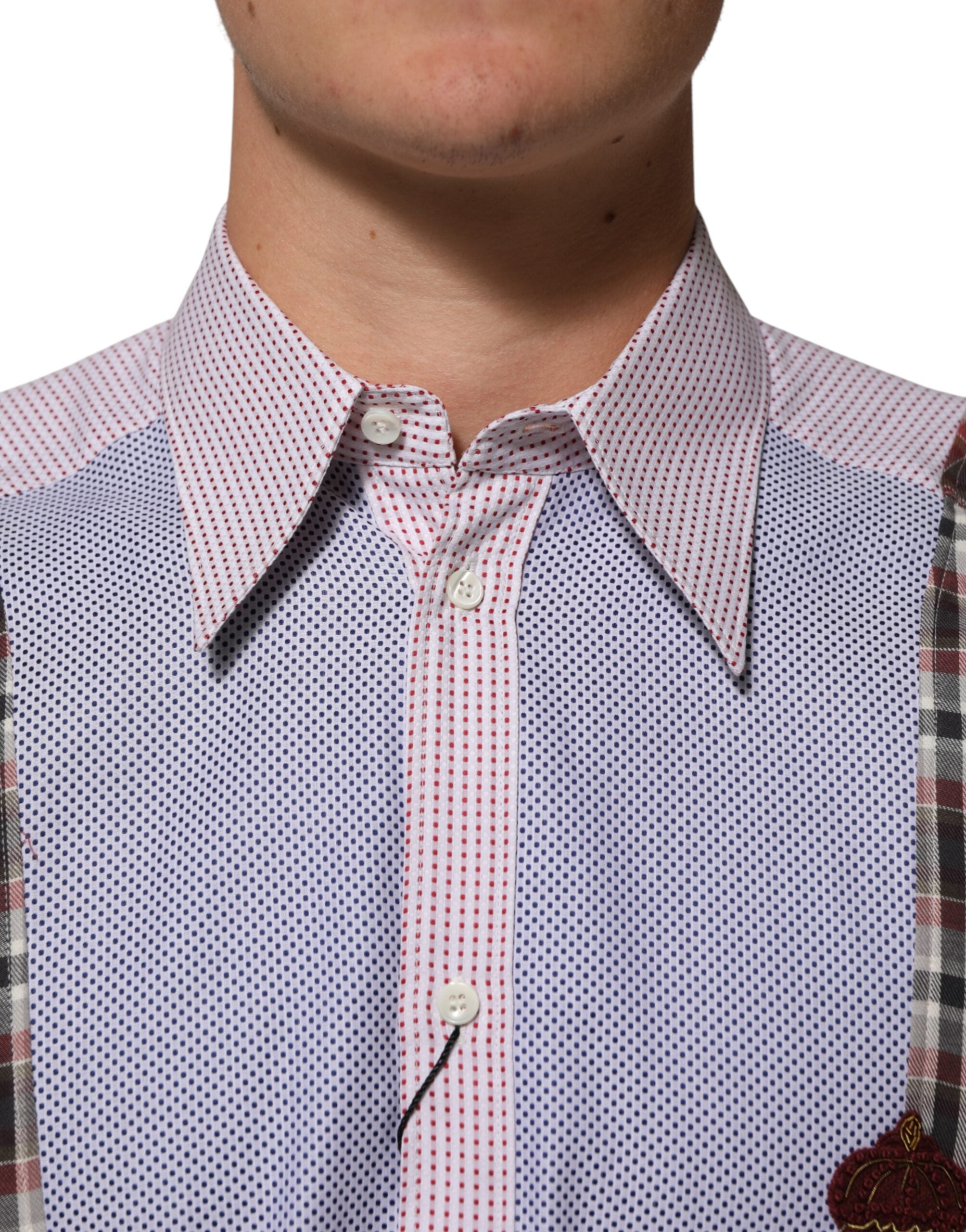 Multicolor Cotton Collared Checkered Shirt - ventzia