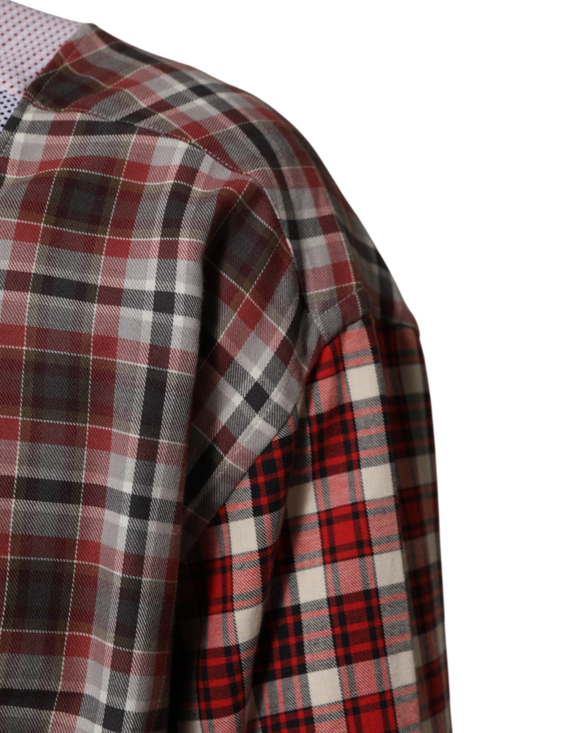 Multicolor Cotton Collared Checkered Shirt - ventzia