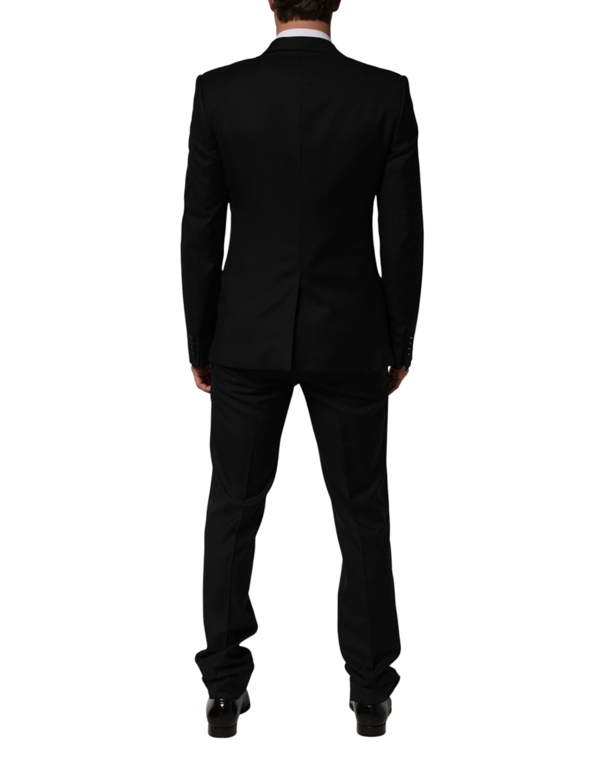 Black 2 Buttons Jacket Formal 2 Piece Suit - ventzia