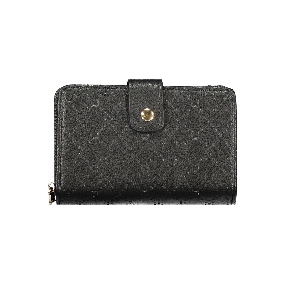 Black Polyurethane Women Wallet - ventzia