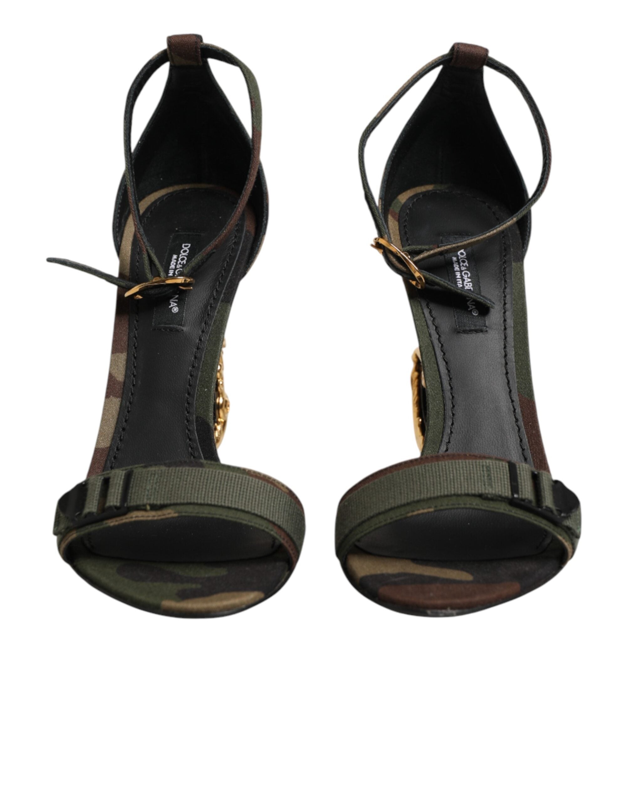 Multicolor DG Logo Heels Camouflage Sandals Shoes