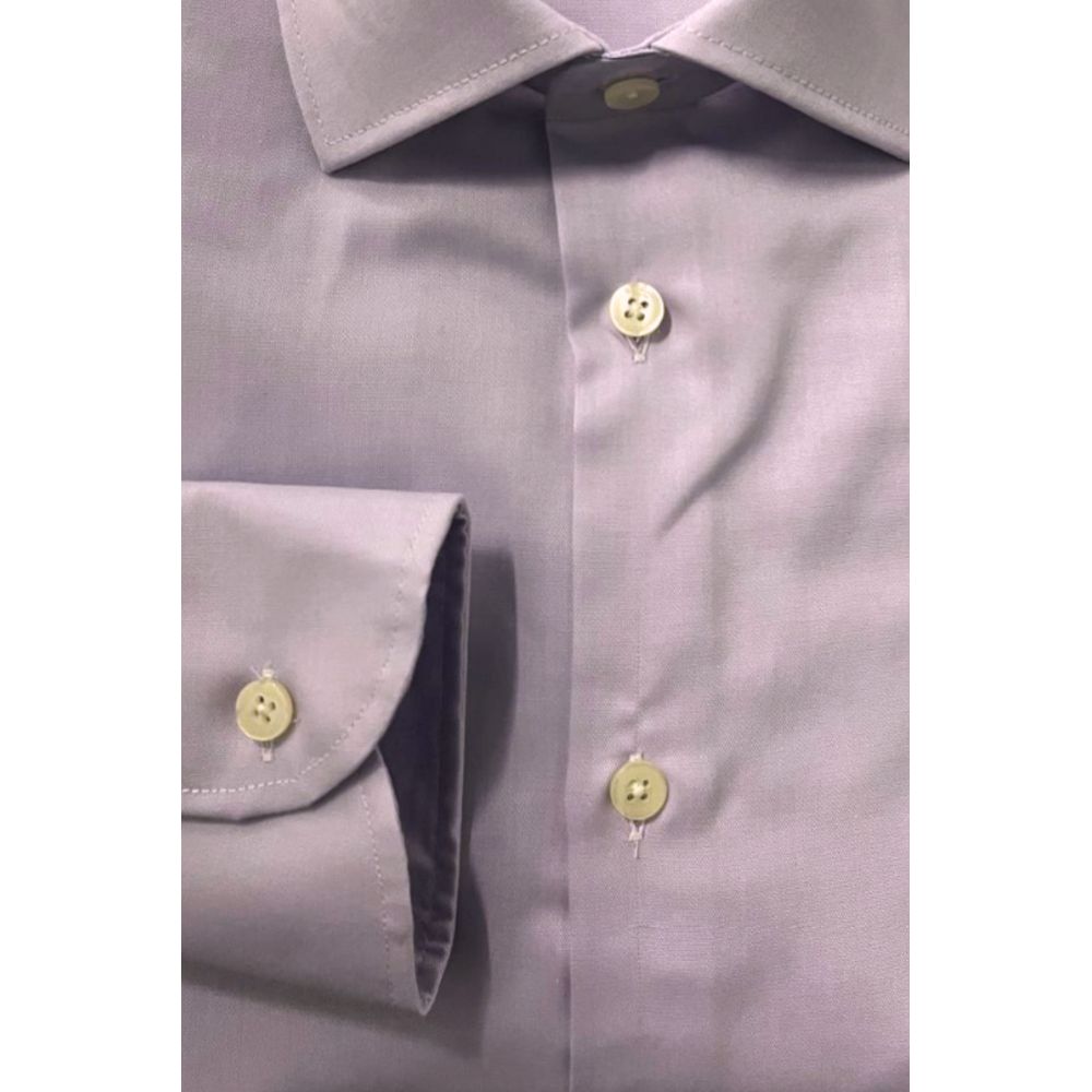 Purple Cotton Men Shirt - ventzia