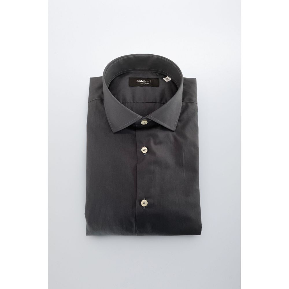 Gray Cotton Men Shirt - ventzia