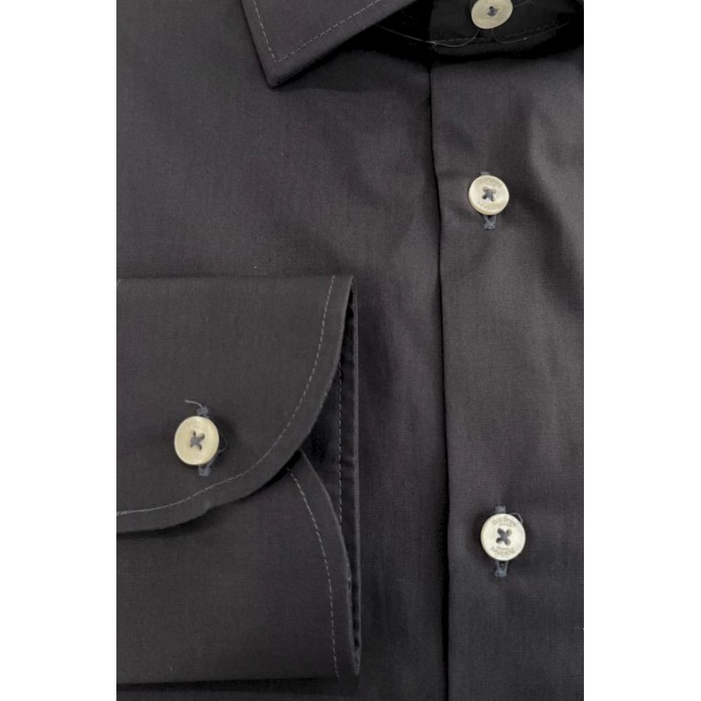 Gray Cotton Men Shirt - ventzia