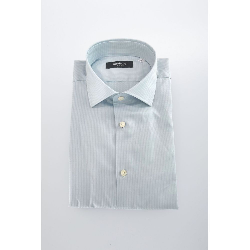 Light Blue Cotton Men Shirt - ventzia