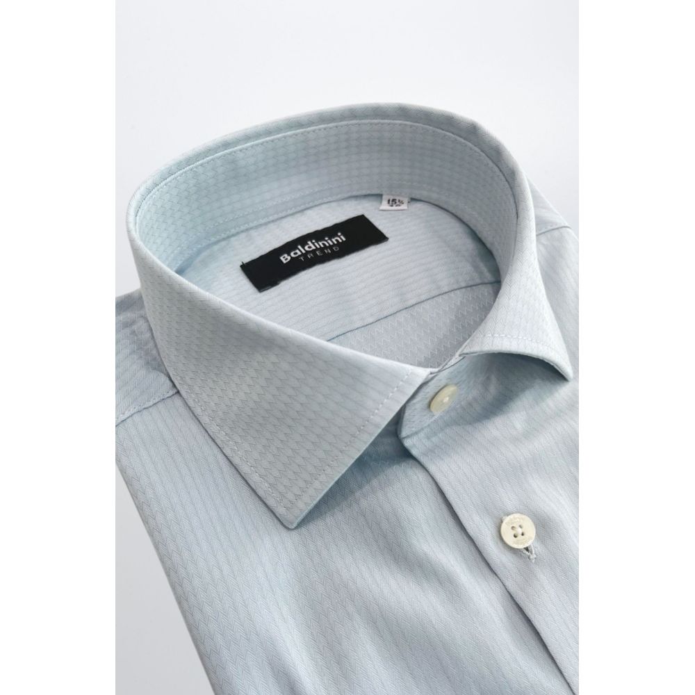 Light Blue Cotton Men Shirt - ventzia