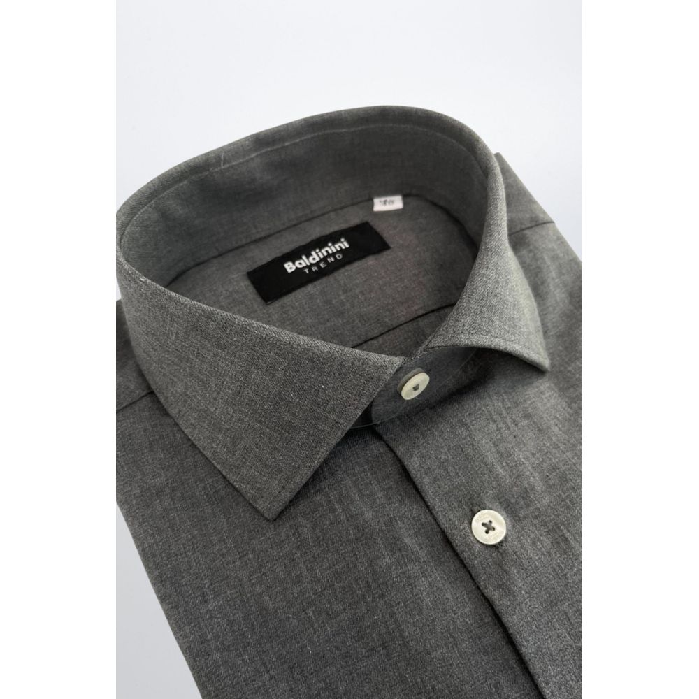 Gray Cotton Men's Shirt - ventzia