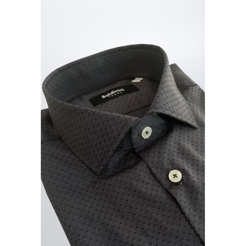 Gray Cotton Men Shirt - ventzia