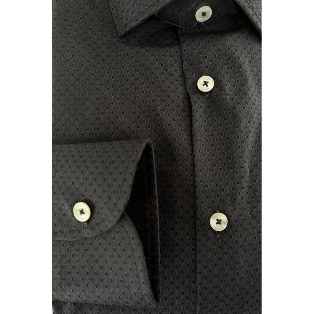 Gray Cotton Men Shirt - ventzia
