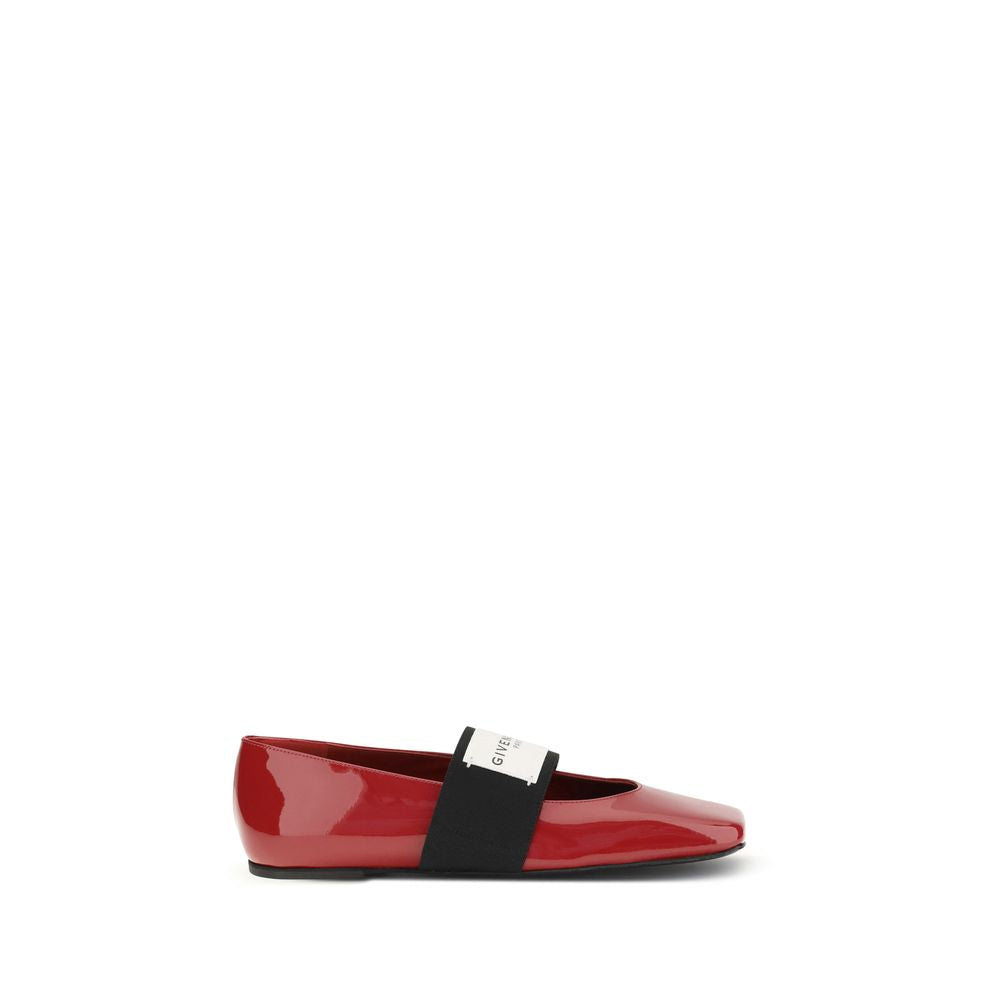 Red Leather Ballet Flats