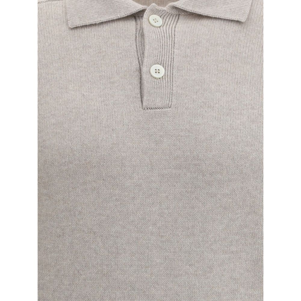 Beige Cashmere Polo Shirt