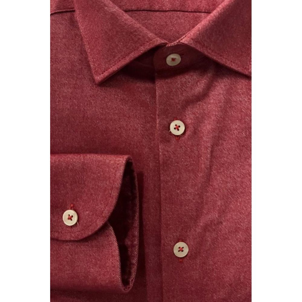 Red Cotton Men's Shirt - ventzia
