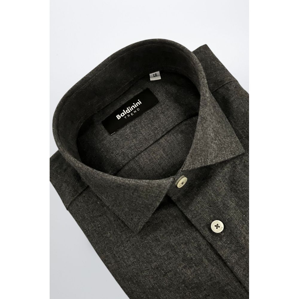 Gray Cotton Men Shirt - ventzia