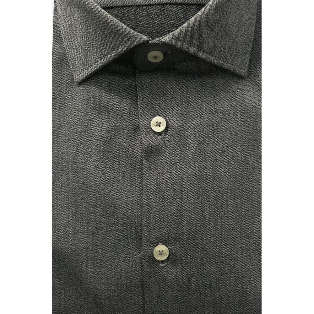 Gray Cotton Men Shirt - ventzia