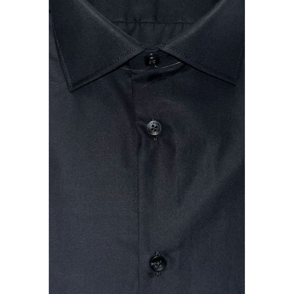 Black Cotton Men Shirt - ventzia