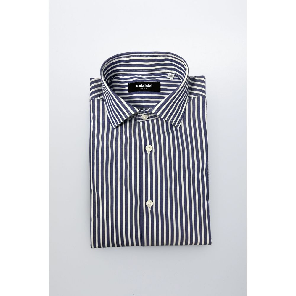 Blue Cotton Men Shirt - ventzia