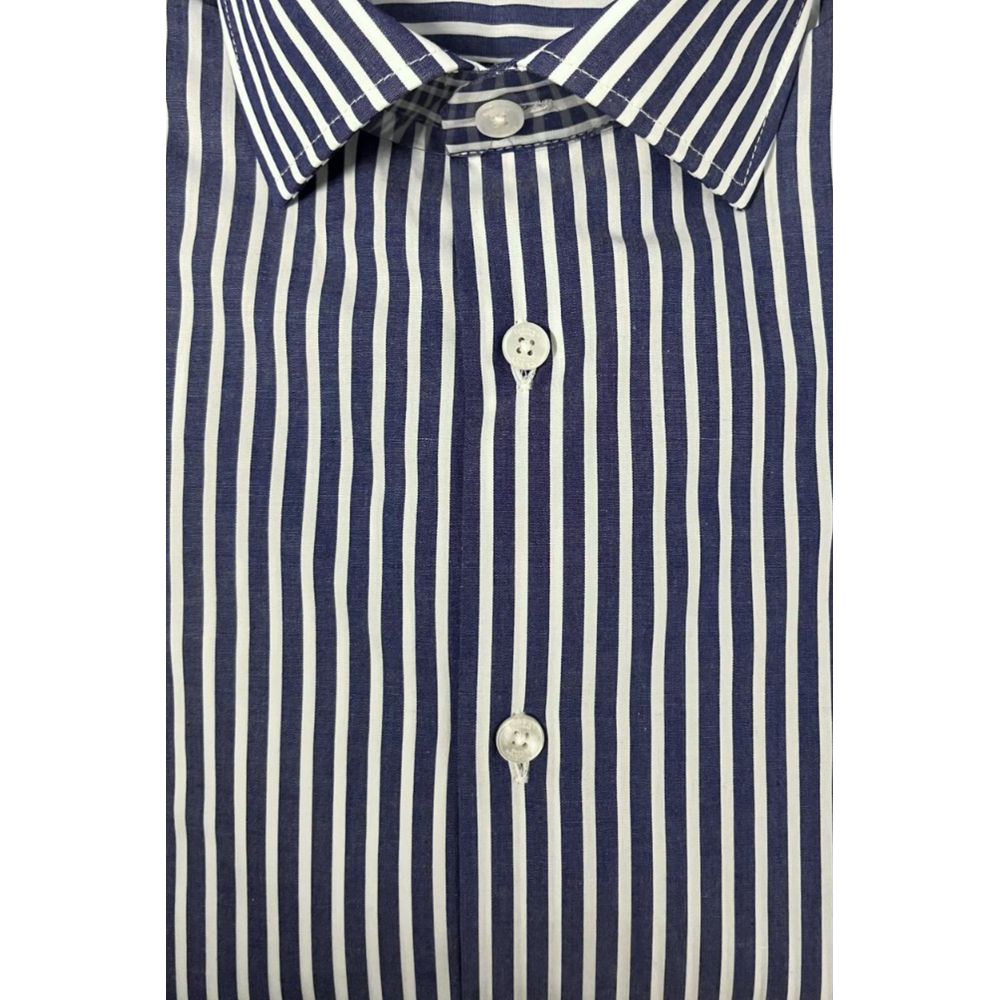 Blue Cotton Men Shirt - ventzia