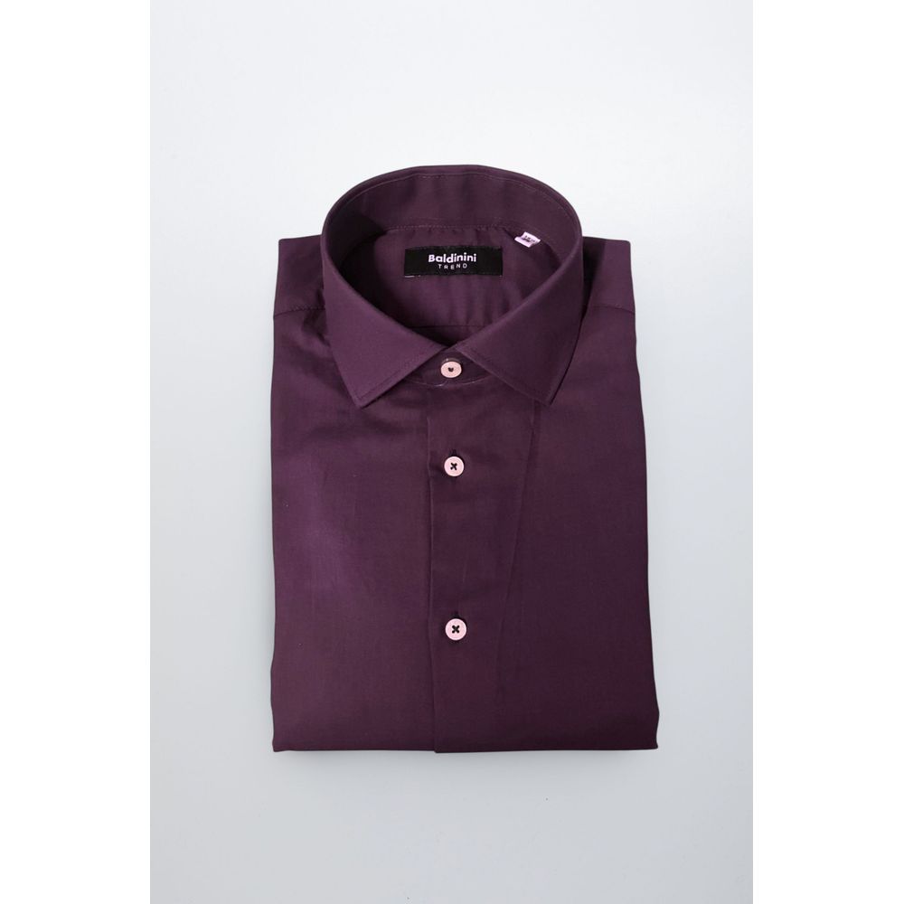 Purple Cotton Men Shirt - ventzia