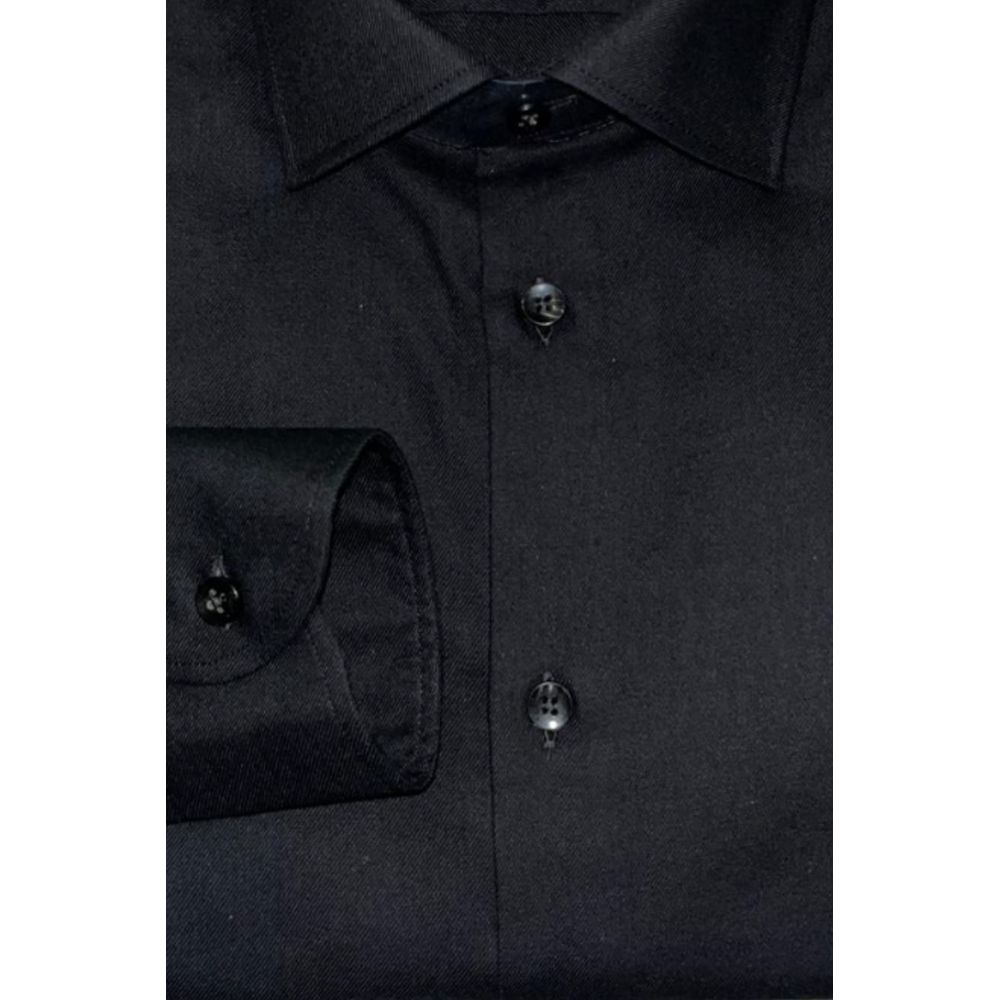Black Cotton Men Shirt - ventzia