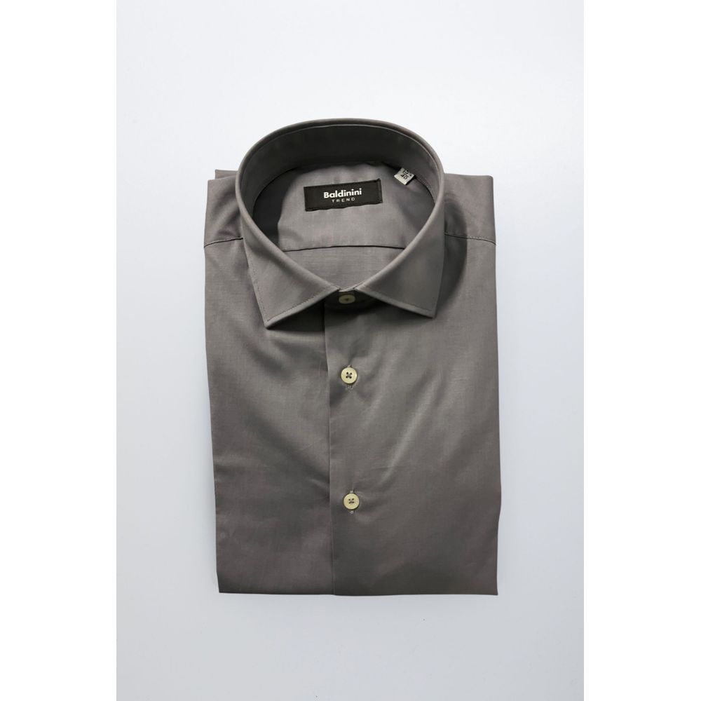 Gray Cotton Men Shirt - ventzia