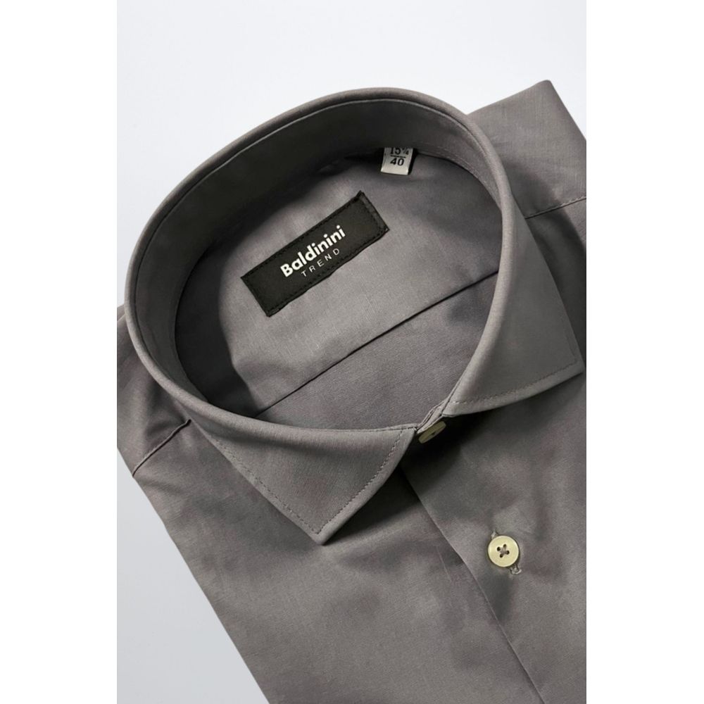 Gray Cotton Men Shirt - ventzia