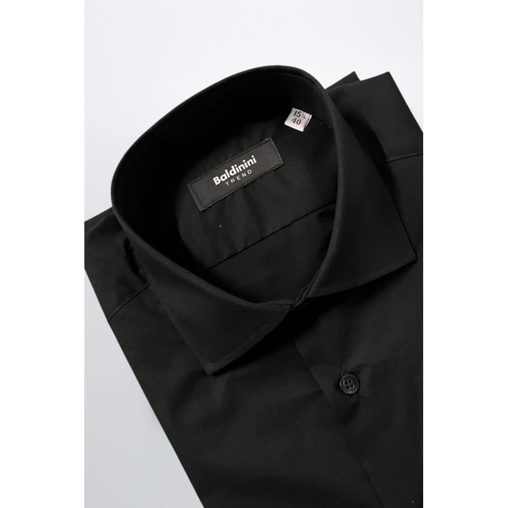 Black Cotton Men's Shirt - ventzia