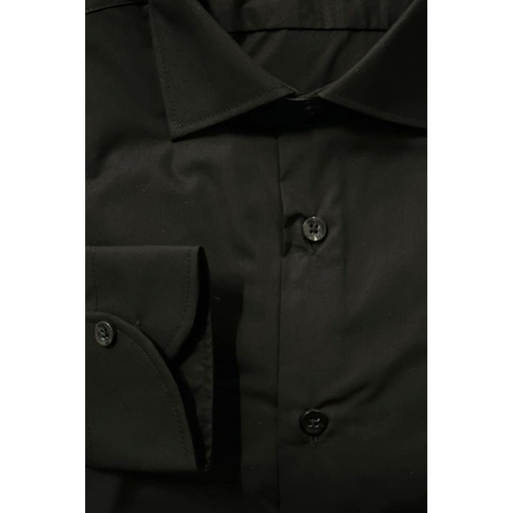 Black Cotton Men's Shirt - ventzia
