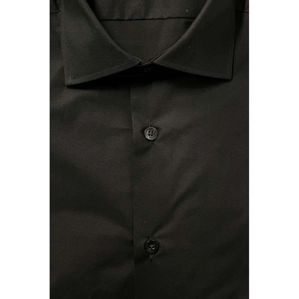 Black Cotton Men's Shirt - ventzia
