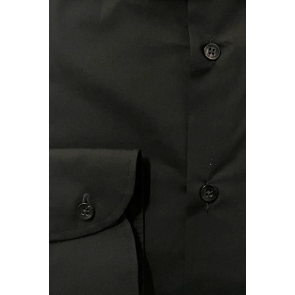 Black Cotton Men's Shirt - ventzia