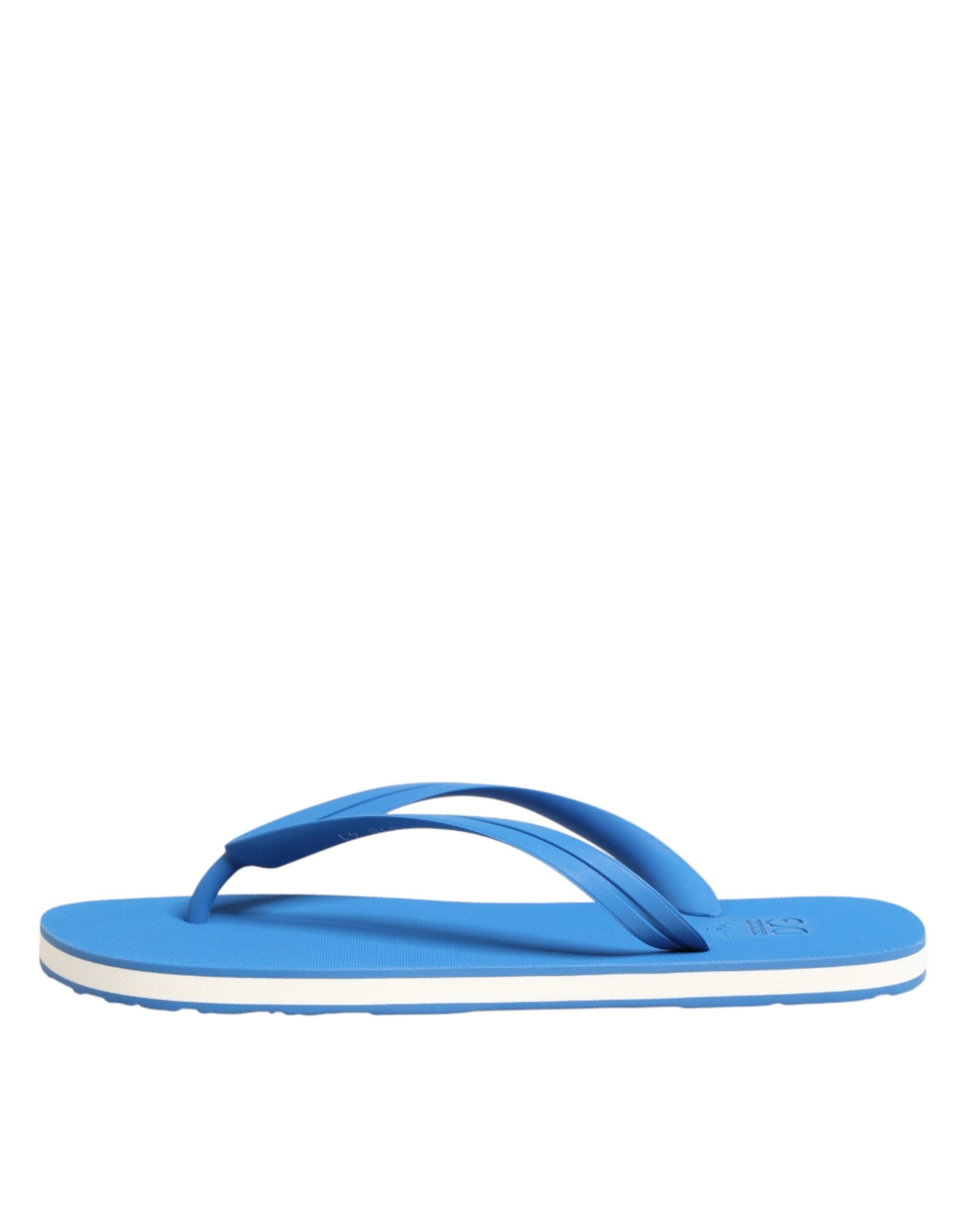 Blue White Logo Beachwear Flats Slipper Shoes - ventzia