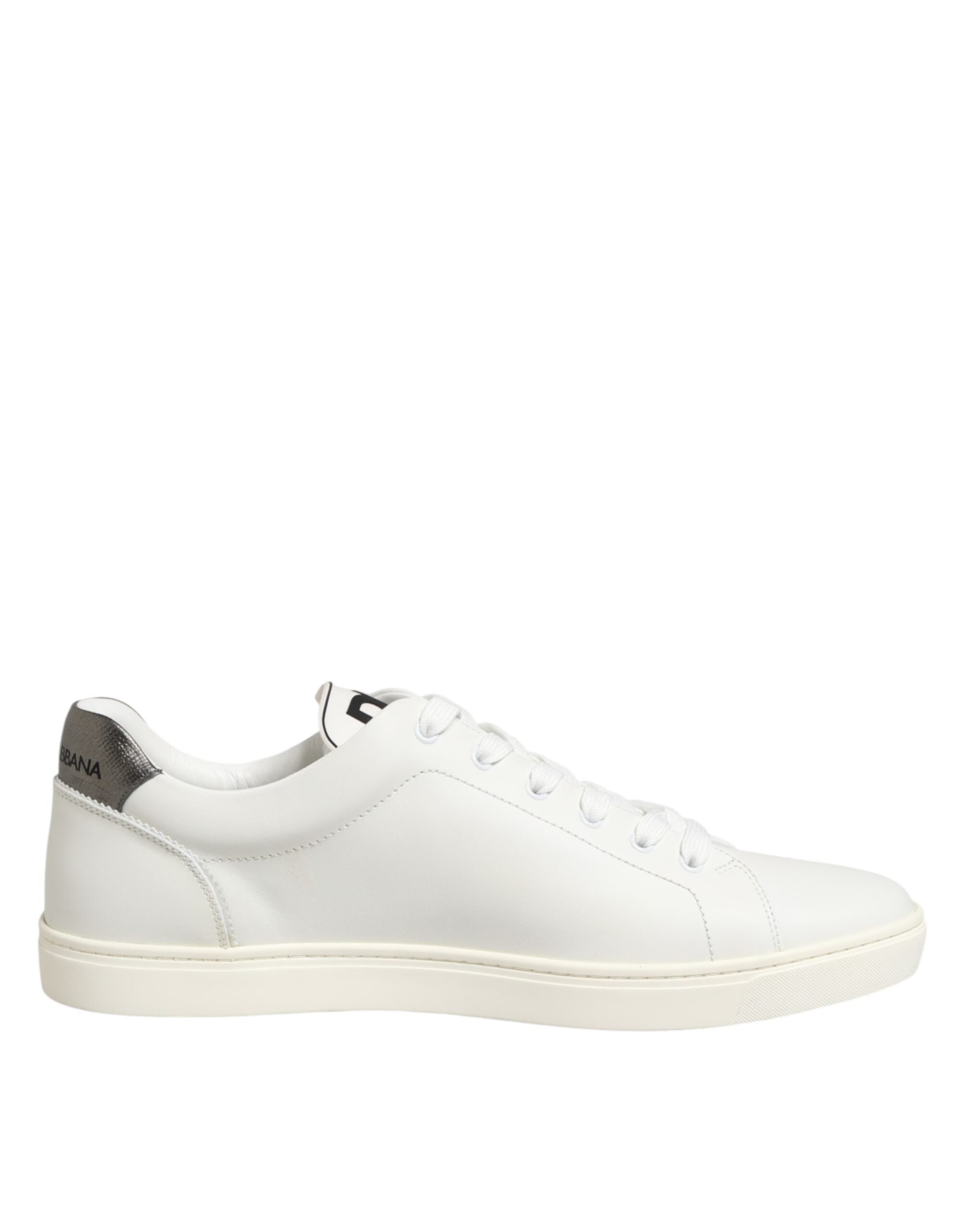 White Leather Heart Embellished Sneakers Shoes - ventzia