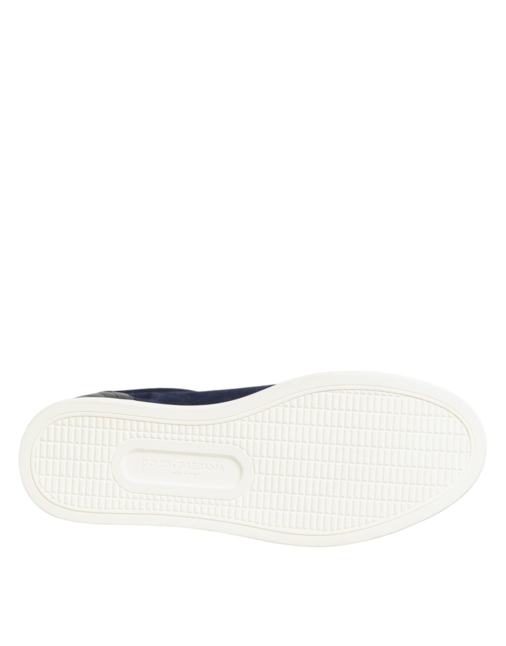 Blue Leather Suede Low Top Sneakers Shoes