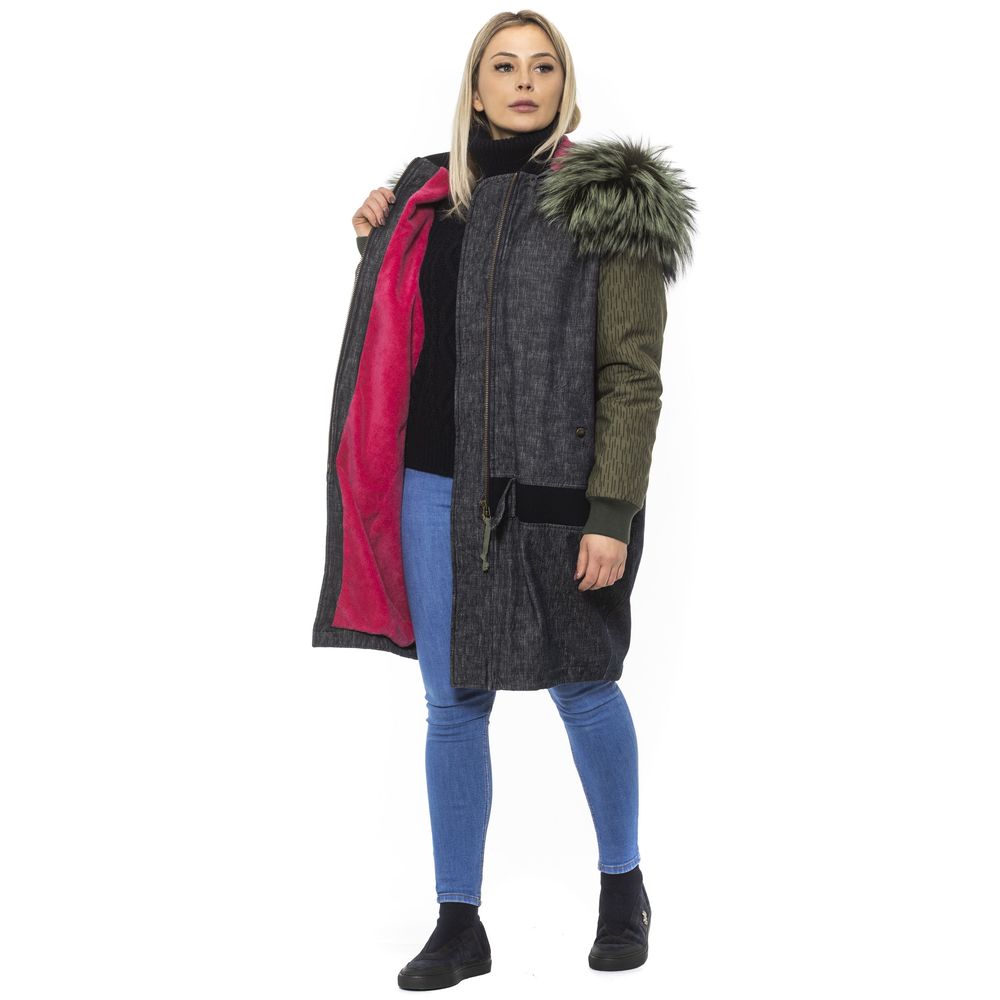 Gray Leather Women Bomber Jacket - ventzia