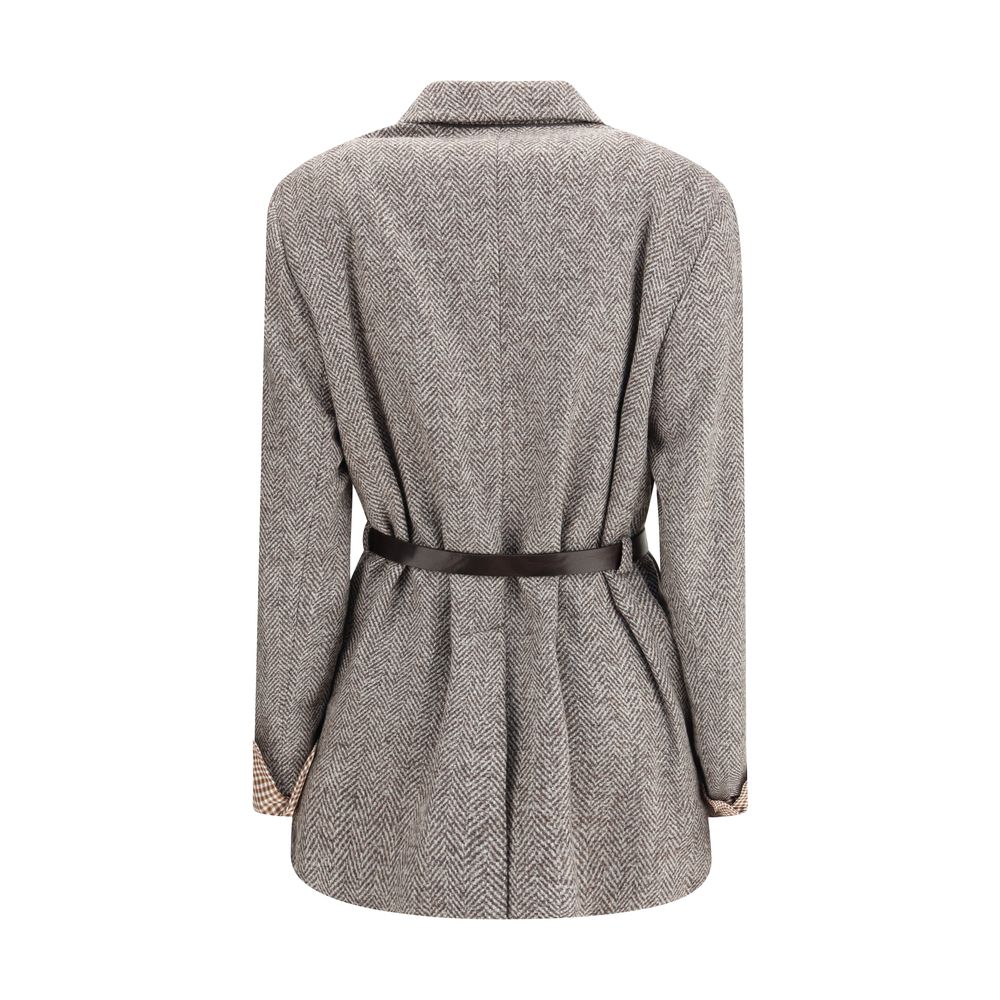Brown Fleece Wool Coat - ventzia