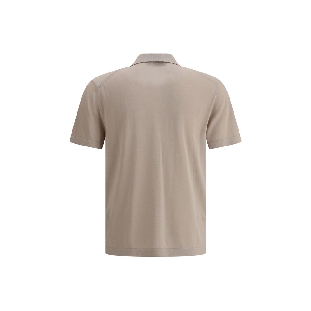 Beige Cotton Polo Shirt