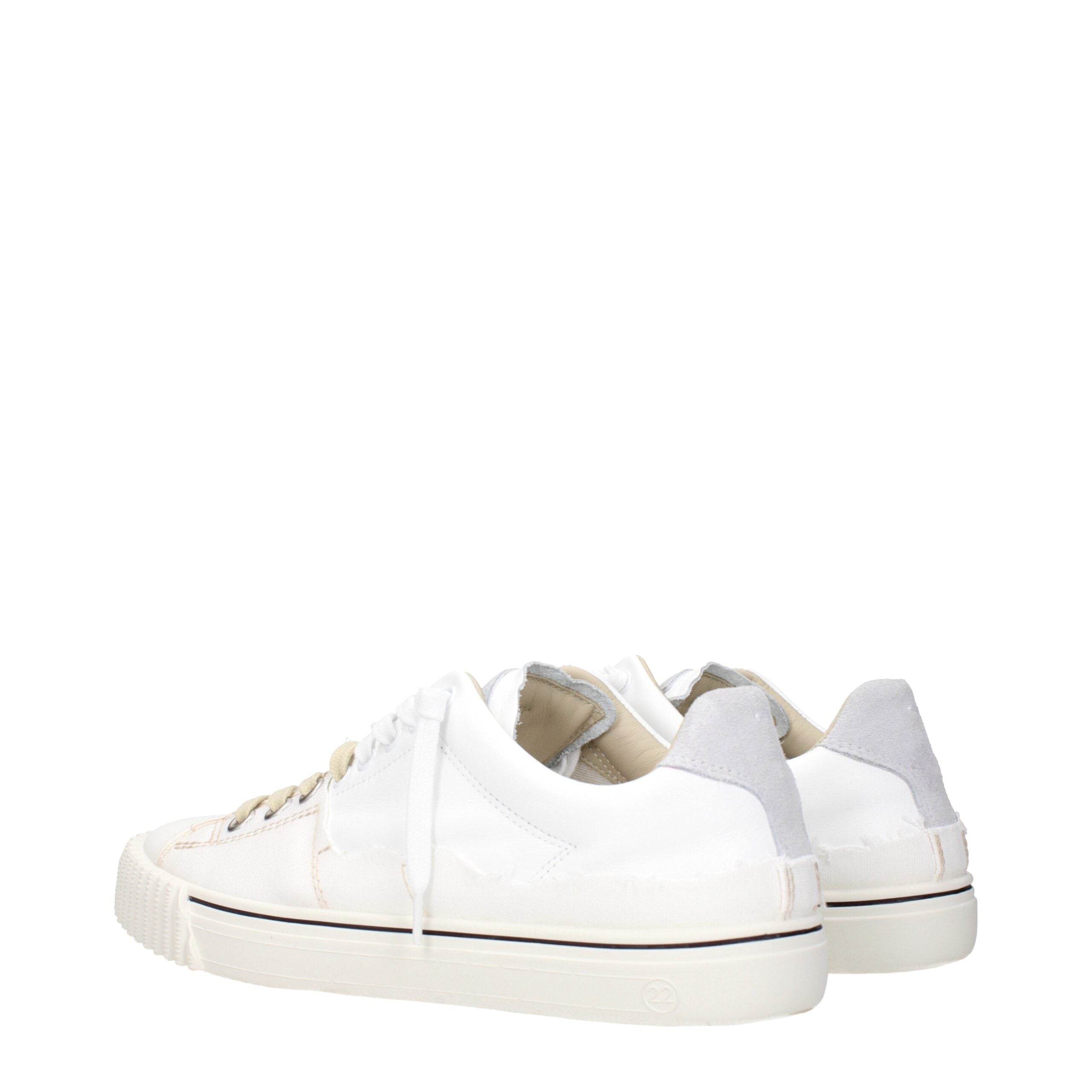 White Leather Low Top Sneakers - ventzia