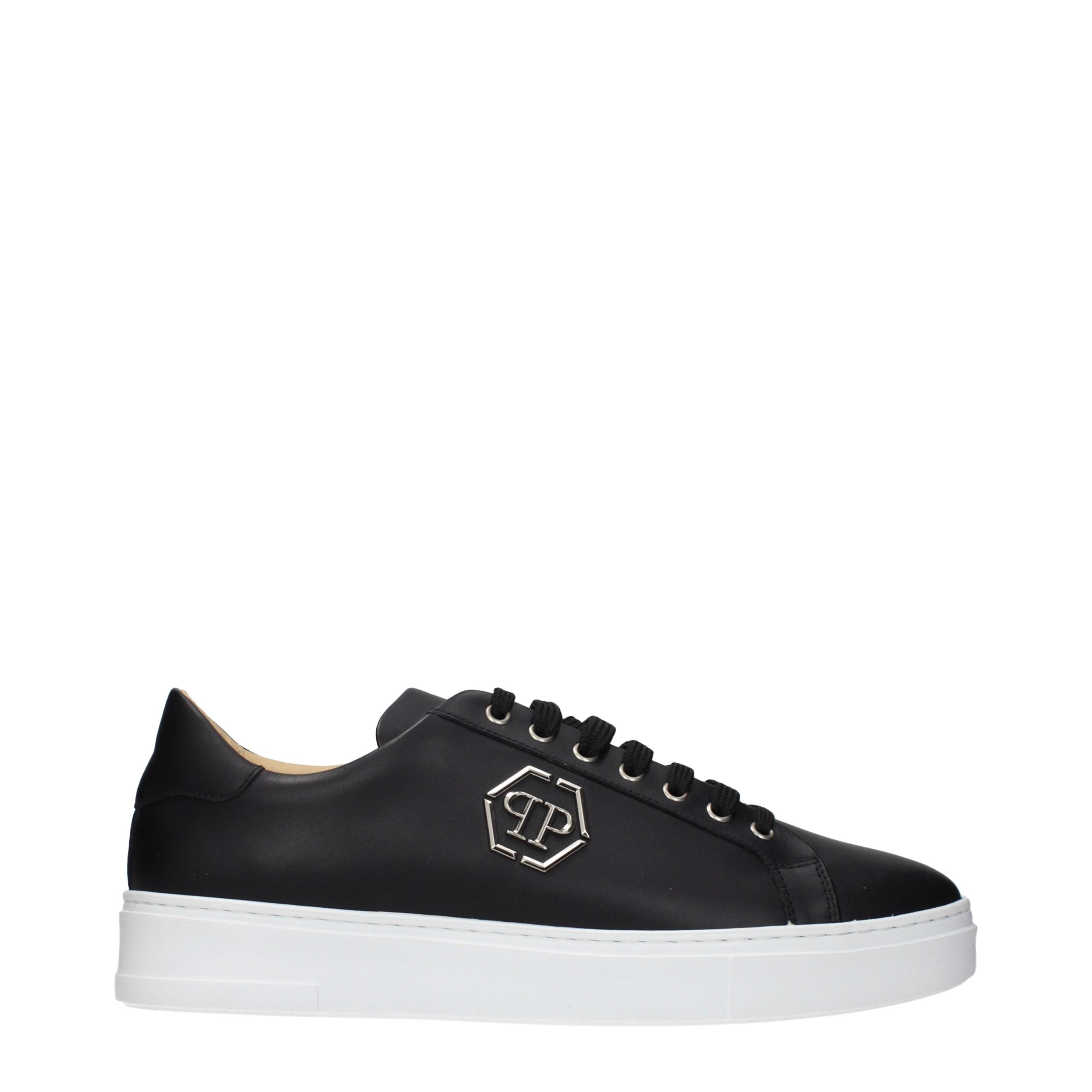 Black Leather Low Top Sneakers