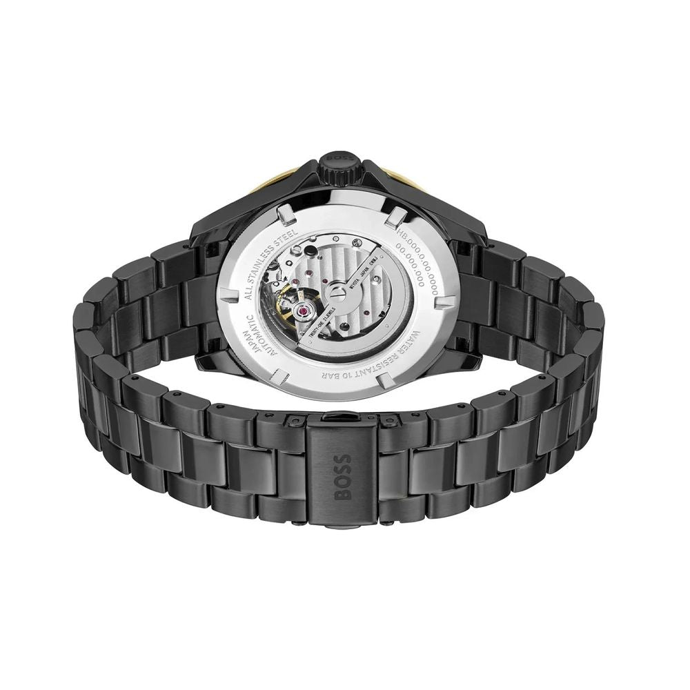 Black Stainless Steel Dress Watch - ventzia
