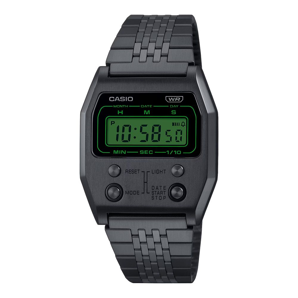 Black Stainless Steel Digital Watch - ventzia