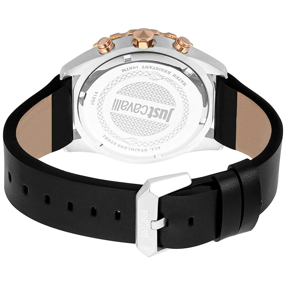 Black Leather Bracelet Watch - ventzia